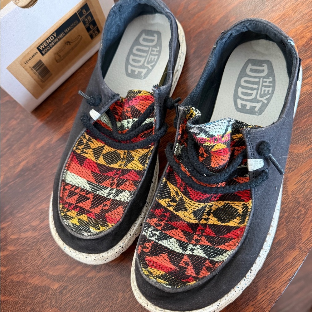 Hey Dude Wendy Multicolor boho distressed texaco